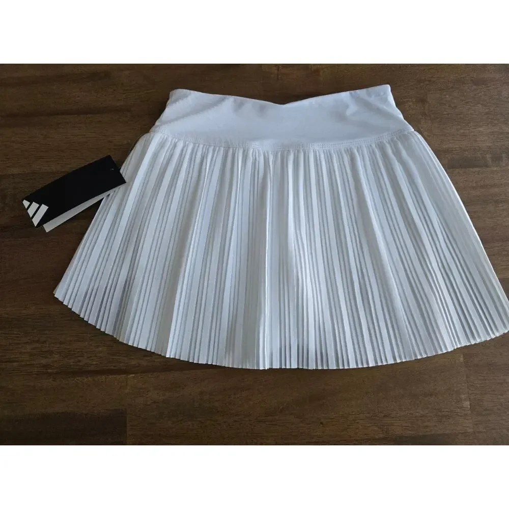 Adidas Girls Woven Pleated Skort NWT Size Small (7/8) White